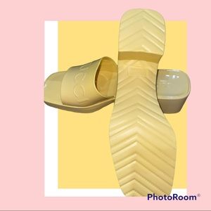 Yellow Gucci Rubber Sandal